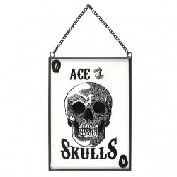 Szklana Tabliczka Dekoracyjna Ace Of Skulls